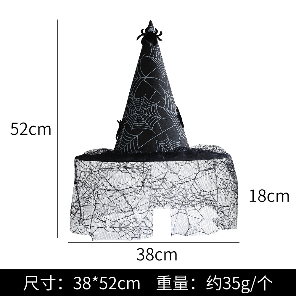 Sombrero de hilo colgante de araña negra