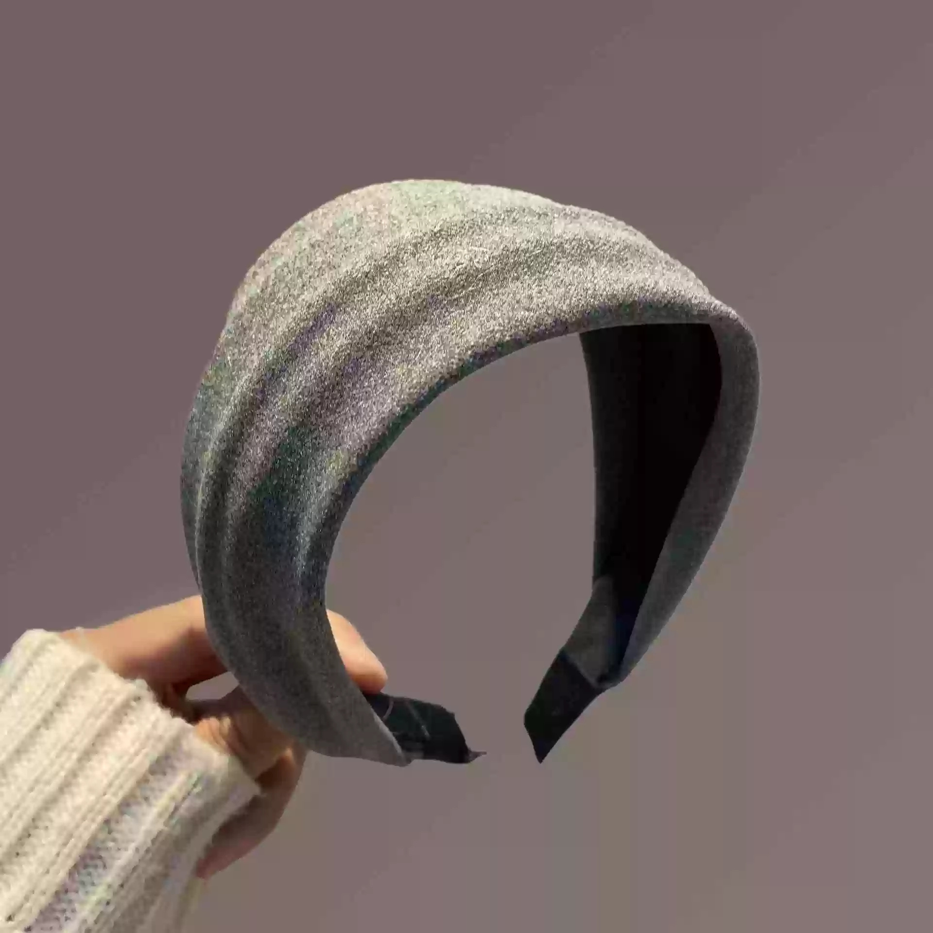 Gray wide edge headband