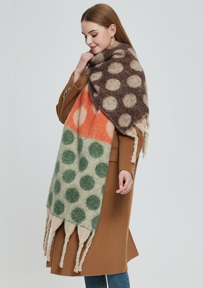 700g Weight Scarf Classification Women's Elegant Color Block Polyester Scarf