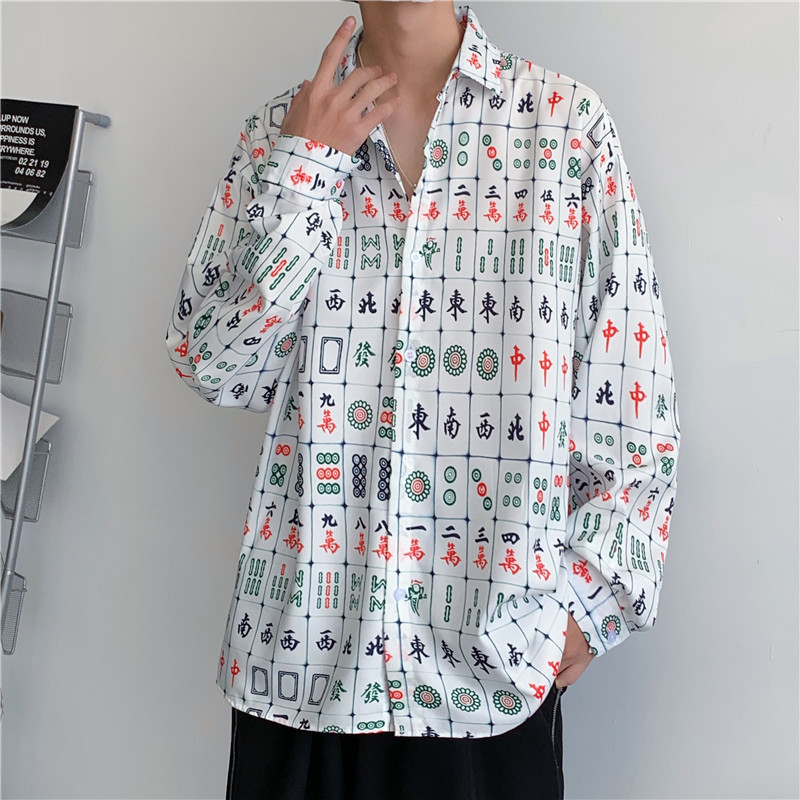 Viento todo partido ganar dinero patrón abrigo batalla camisa Lucky Battle robe ropa elementos jugando Mahjong hombres y mujeres chino