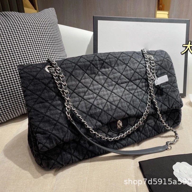 Guangzhou otoño e invierno xiaoxiangfeng Airport Bag nicho retro vintage Danning vaquero sentido bolso tote de gran capacidad