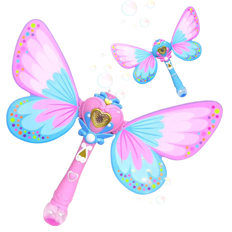 夜市擺地攤玩具女孩禮物兒童電動閃光棒發光全自動仙女魔法泡泡棒