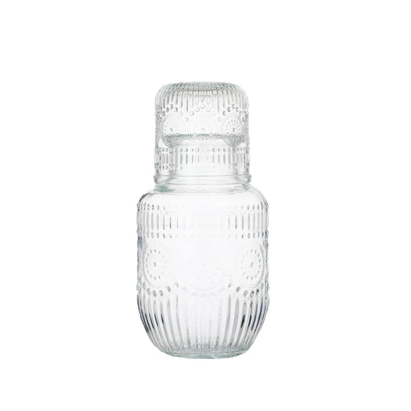 Conjunto de hervidor de vidrio en relieve francés con taza de agua de verano de gran capacidad de hervidor de agua fría doméstico conjunto de taza de una olla image 5