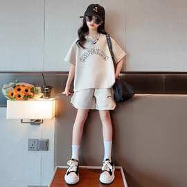 女童夏季运动套装女孩大儿童网红洋气夏装炸街衣服短裤两件套8岁