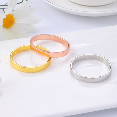 Cross border Kirsite Simplicity golden Napkin buckle Home Furnishing table Metal Napkin rings circular Smooth Napkin Ring wholesale