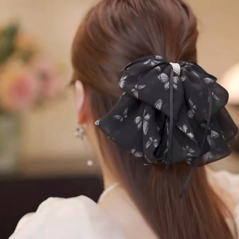韩系蝴蝶结飘带抓夹发夹女高级感发卡2025新款后脑勺显发量发饰潮|undefined