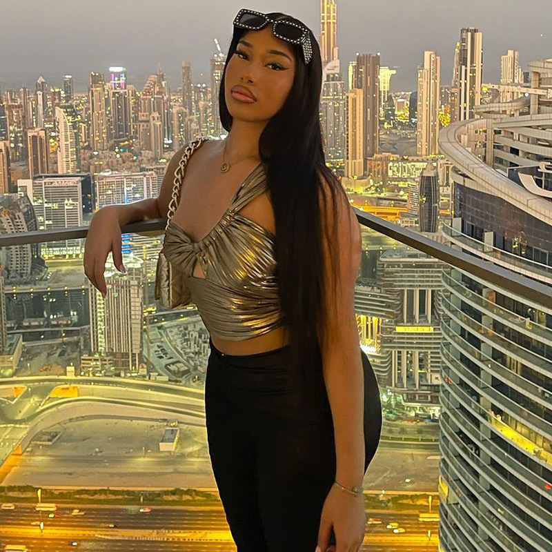 84g Weight Polyester Fabric Type Short Top Length Vest Tops Type Nightclub Occasion Strapless Neckline Slim Fit Type Solid Color Pattern Summer Season Women'S Gender Pleated Design Sexy Style Wholesale Women'S Sexy Solid Color Pleated Tank Tops 1