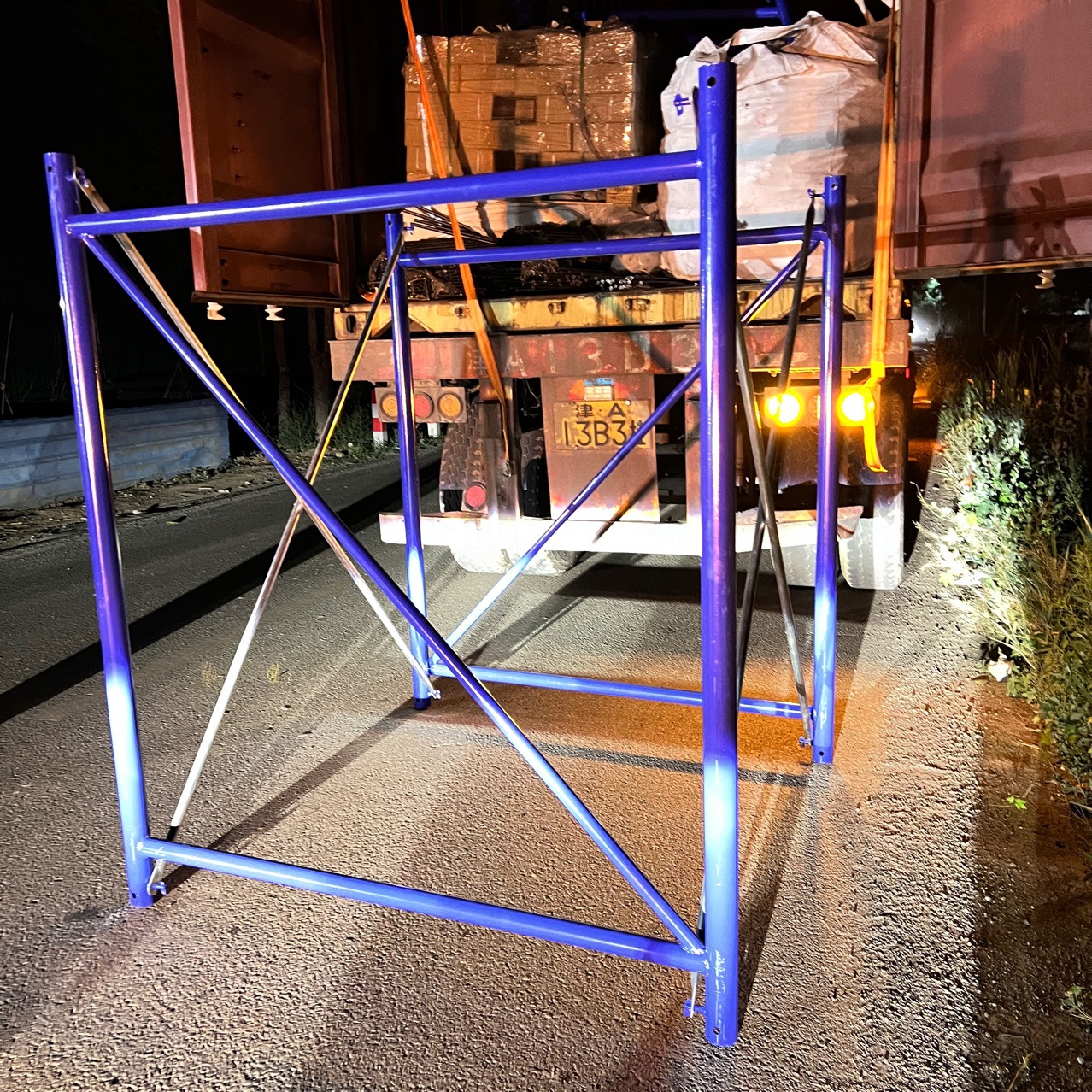 热镀锌脚手架斜拉杆交叉支撑拉杆门型架梯形架均可配用出口外贸