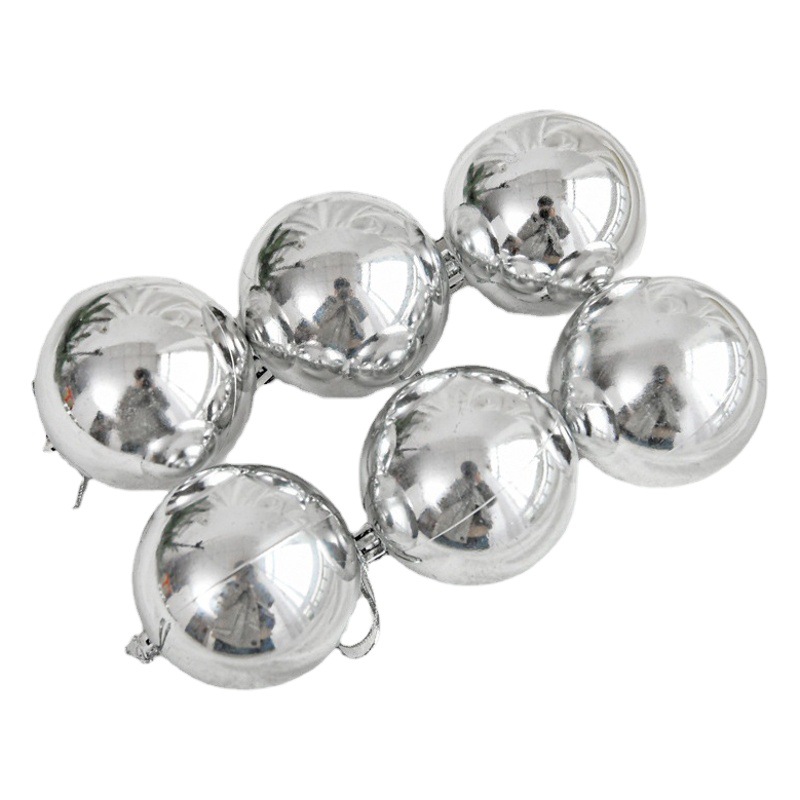 Venta directa de fábrica, bolas de Navidad, adornos para árboles de Navidad, decoraciones de boda plateadas electrochapadas, bolas colgantes de plástico, suministros decorativos en stock