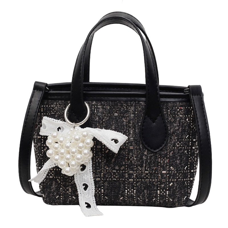 Bolsa de cubo de denim de verano de moda con diamantes para mujeres 2025 nueva moda extranjera versátil bolso de hombro