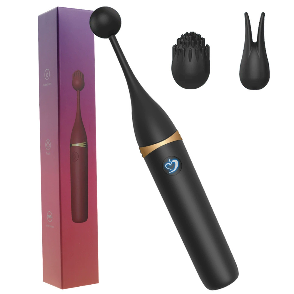 G-spot Stimulator Pen, 3 Interchangeable Heads, 10-Frequency Strong Vibration, Black