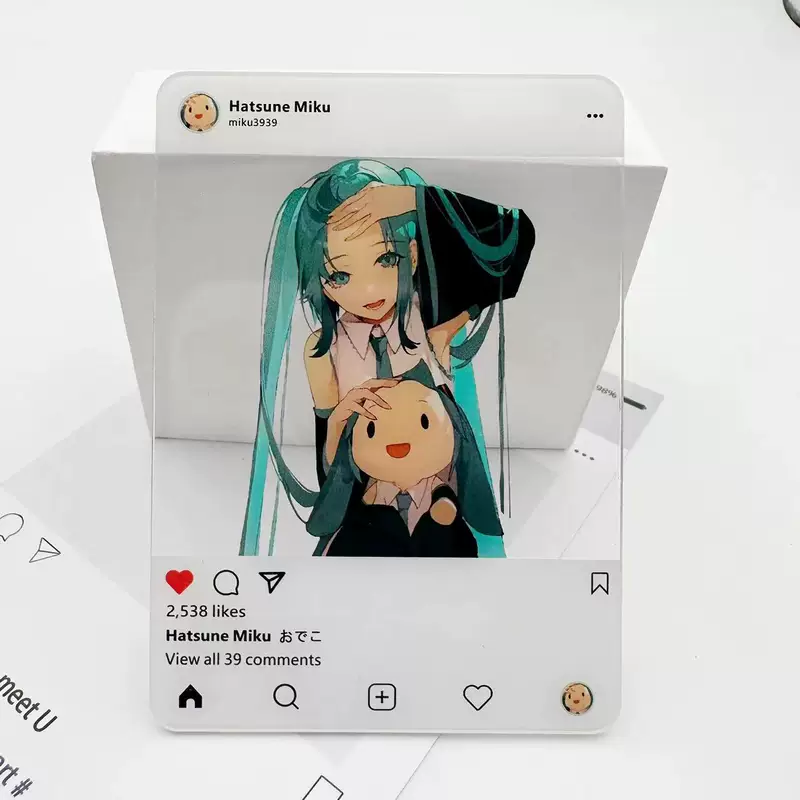 Акриловая фотокарточка (Xiaohongshu) Hatsune Miku, размеры 8,5×5,5–8,9×6,35 см, коллекционные дизайны