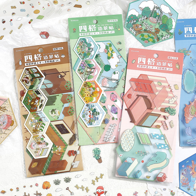 Letter's Lovers 2.5D Stereo House Sticker My Mini World Hand Cart Material DIY Fun Sticker