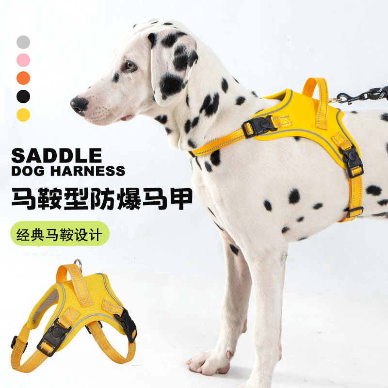 Cross-Border New Dog Harness Leash Saddle Type Dog Walking Rope Corgi Fur Outdoor Anti-Breakaway Harness