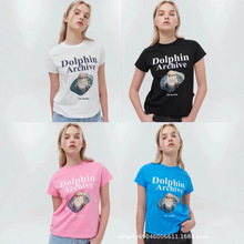 韩国潮牌waike短袖三只狗狗印花大全T恤金艺琳同款宽松情侣上衣