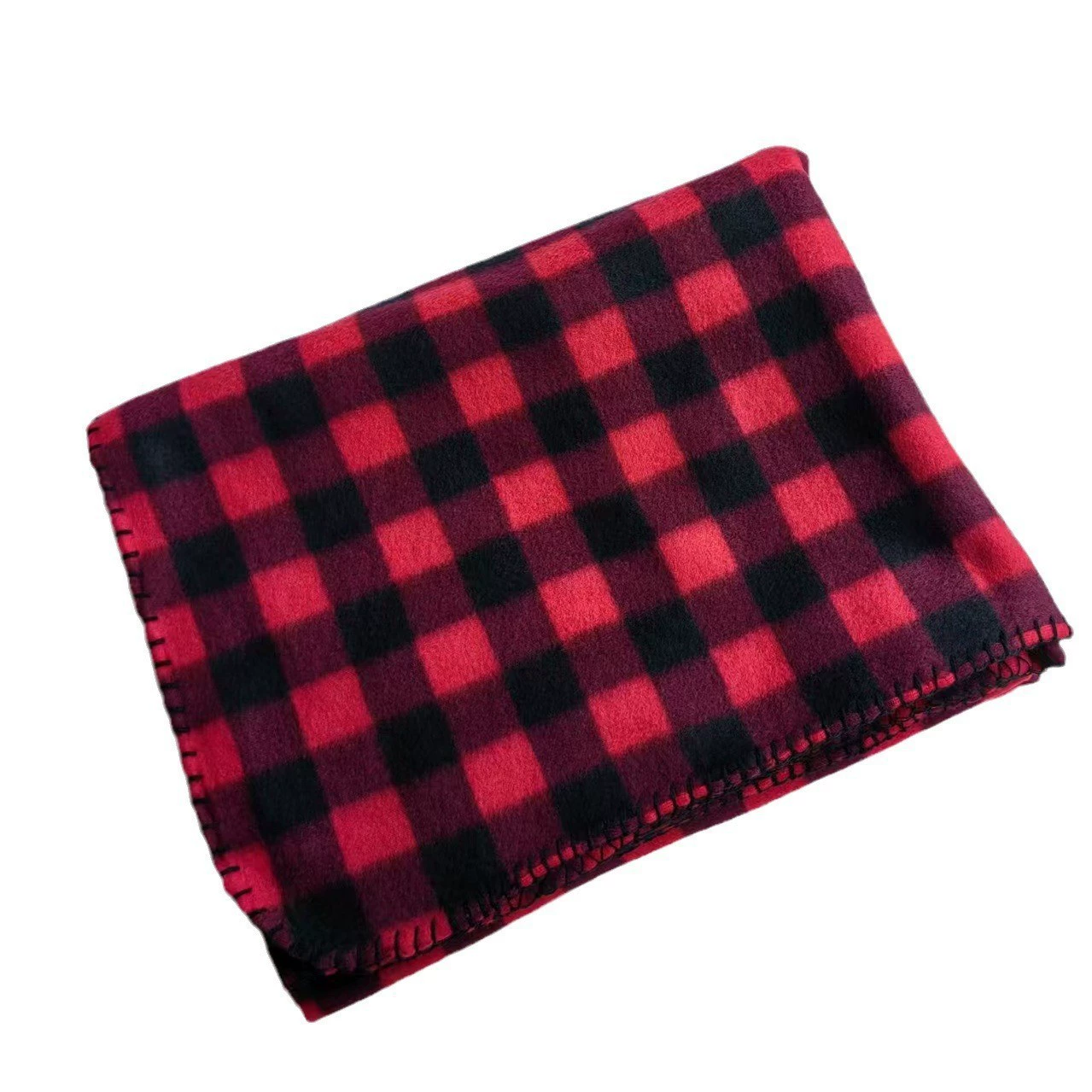 Пятно двухстороннее флисовое одеяло в клетку классическое красное черное сетчатое одеяло из полиэстера
