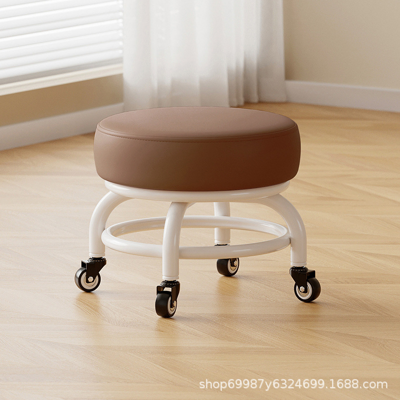 Rueda universal taburete pequeño polea doméstica taburete redondo para cambiar zapatos limpiador taburete bajo con artefactos mágicos para niños pequeños taburetes silenciosos
