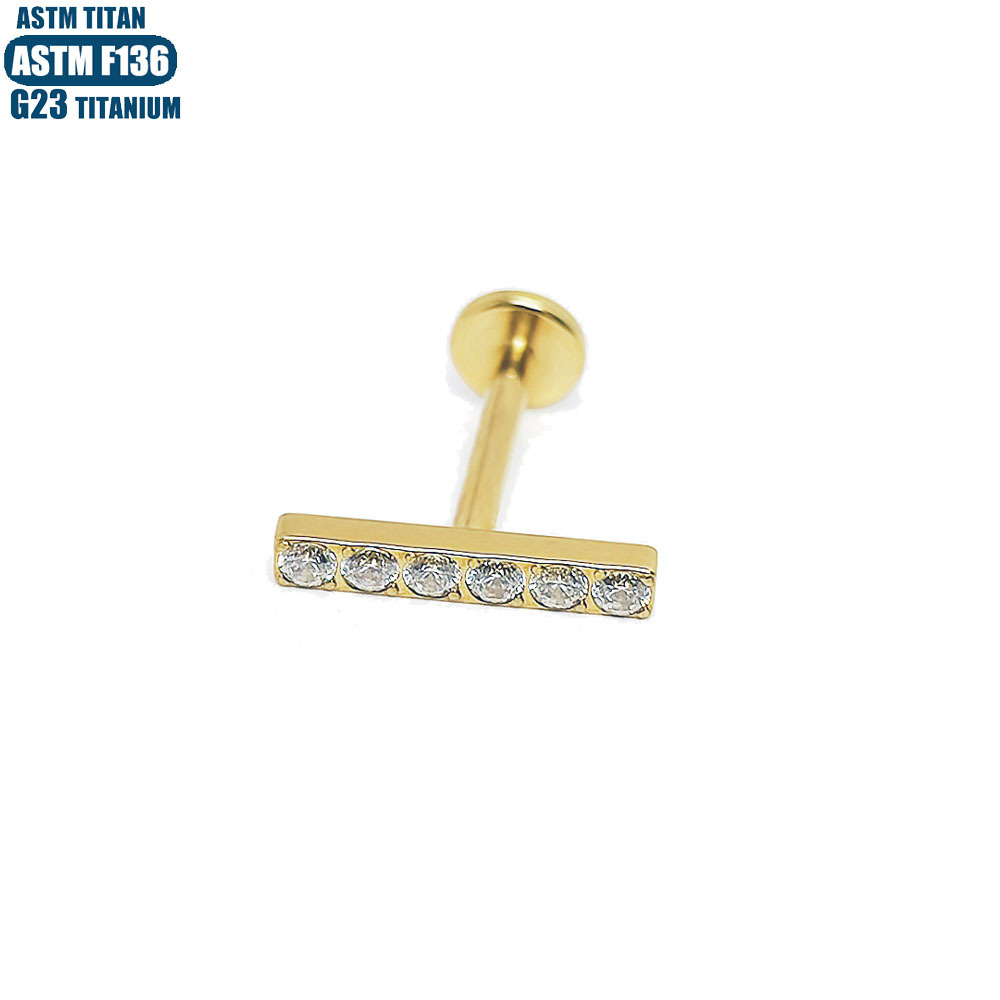 16G labret stud size and finish detail