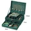 Velvet ink green drawer double -layer