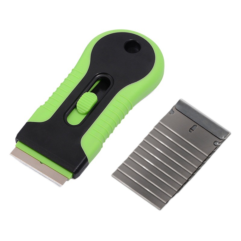 Foshio retráctil mango de plástico cuchilla teléfono móvil pantalla pegamento eliminación cuchillo herramienta un raspador más 10 cuchillas en la caja