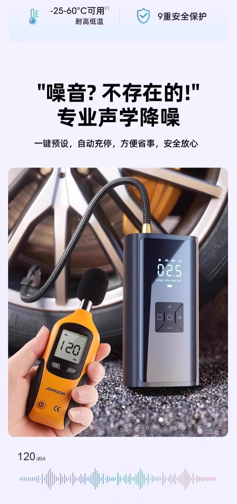 Car Wireless Air Pump, Portable Air Pump, Car Electric Tire Pump, High-Pressure Air Pump for Cars, Inflatable Pump