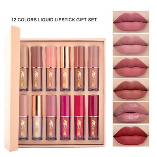 Cross-border exclusive KS ~ ONE12 color book lip gloss matte pearl non-stick cup lip glaze lipstick factory wholesale