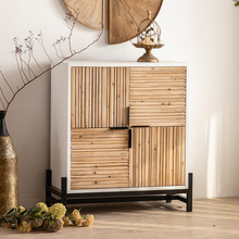 日式复古餐边柜四开门创意收纳柜民宿别墅入户玄关柜影楼摆拍道具