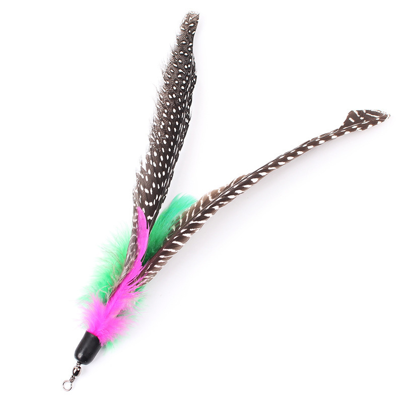 Perla pluma divertido gato palo cabeza de reemplazo al por mayor hecho a mano DIY gato juguete gato interactivo divertido gato palo varilla Accesorios