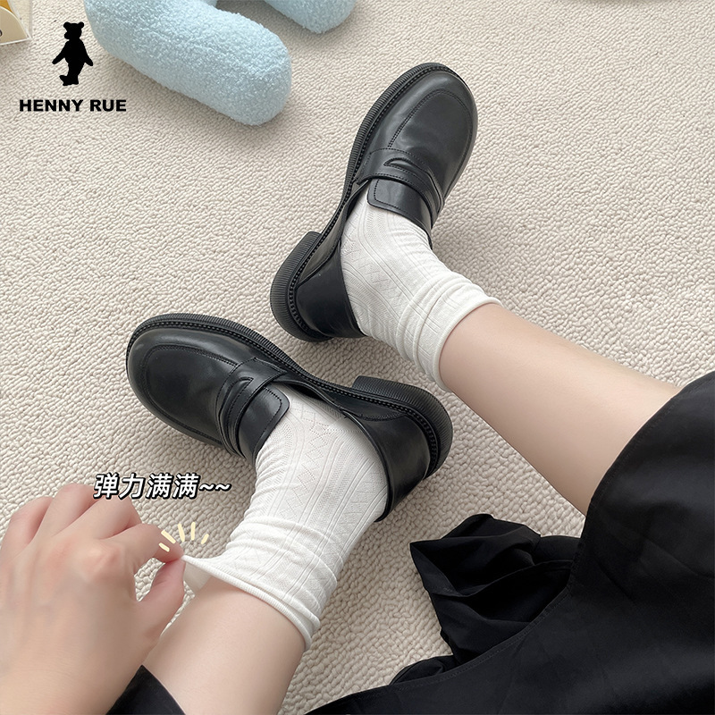 2024 spring and summer new cotton women's socks hand-stitched head base curling pile mid-calf socks not easy to Pilling