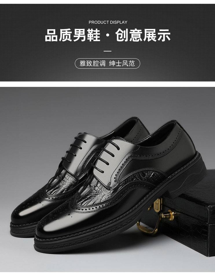 Giày da nam da bò thật kiểu Oxford Brogue Anh, đế thấp, dây buộc, dễ phối đồ công sở và đi tiệc cưới — Màu nâu, Màu đen, Màu đen lót nhung chi tiết 18