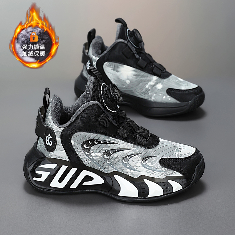 Zapatos infantiles de baloncesto para niños otoño y invierno nuevos zapatos de corrida para niñas con calzado de algodón caliente zapatos deportivos impermeables