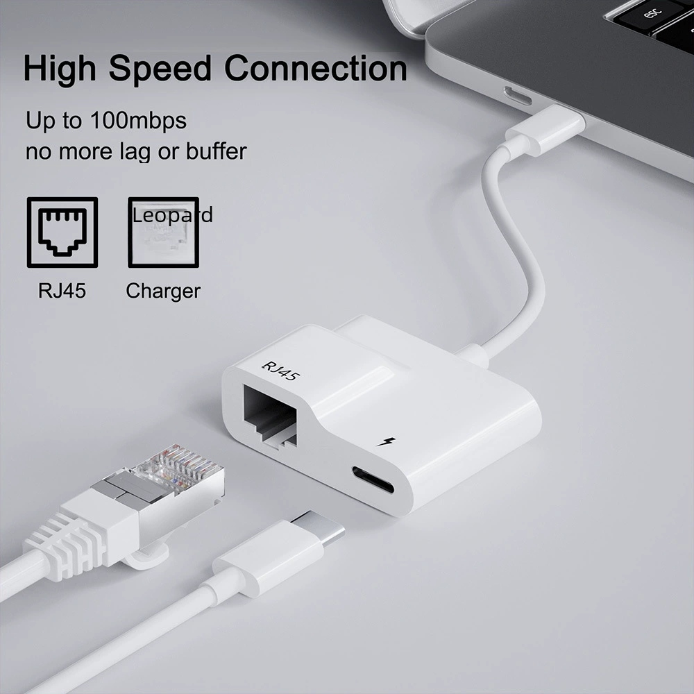 Тип C RJ45 ротор Ethernet преобразователь 100 Зиза сеть PD60W быстрая зарядка сетевой кабель ротор заголовок