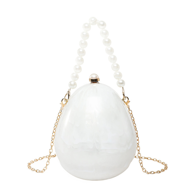 Cross-border Fashion New Dinner Bag Elegant Pearl Wrist Bag Goose Egg Bag Shoulder Crossbody Wedding Party Evening Bag Cross-border Fashion New Dinner Bag Elegant Pearl Wrist Bag Goose Egg Bag Shoulder Crossbody Wedding Party Evening Bag