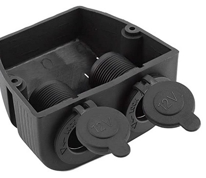 12V汽车摩托车点烟底座 （黑色）三孔帐篷式 12V改装车