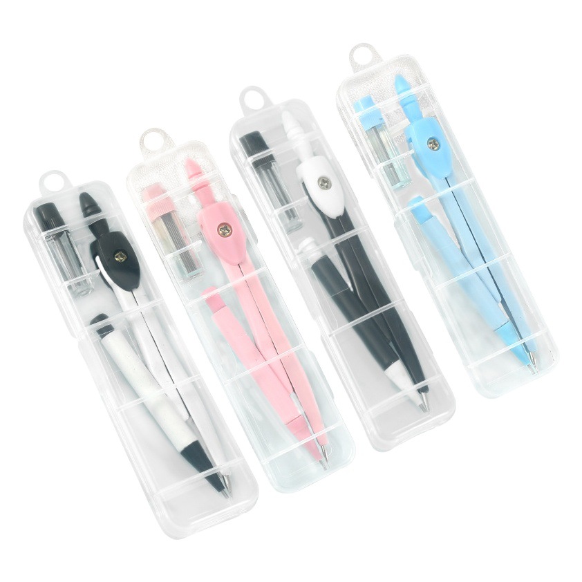 Juego de brújulas examen para estudiantes dibujo de metal brújula pintura herramienta de matemáticas herramienta de dibujo multifuncional portátil