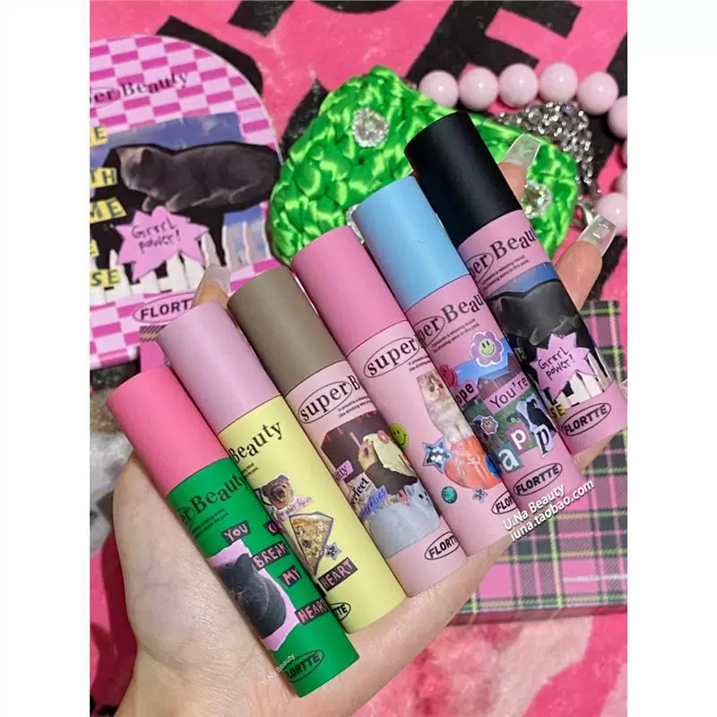 Палитра Velvet Lip Glaze Flower Fall La La Mei Beauty Series 04 Cat Milk Cake Lip Cream Lip Mud 02 Red Milk Cat