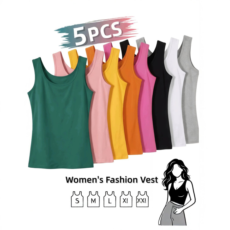 Xiyin Popular Summer Camisole for Women, Dopamine Sleeveless Top, Loose Plus-Size Camisole for Chubby Women