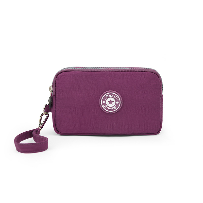 2020 estilo coreano bolso del teléfono móvil de las mujeres monedero color sólido esmerilado tres cremallera bolsa de almacenamiento monedero