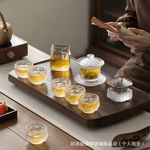 Glass Tea Set Business Gift High-End Light Luxury One Pot Six Cups High-End Gift Box for Customer Souvenirs
