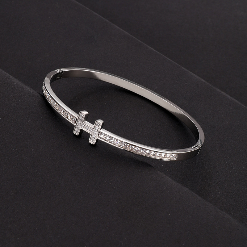  diamond letter H bracelet light luxury high-end niche design sense bracelet versatile