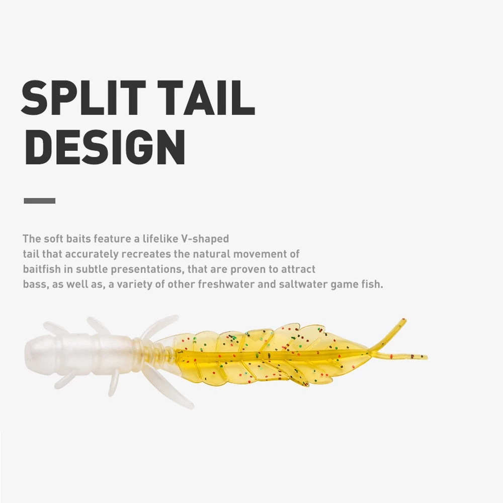 Luya cebo suave miniatura de dos colores aguja cola 5 piezas 75mm/1,3G falso cebo raíz pesca bajo mandarín fábrica de pescado al por mayor