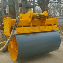 挖机夯实器高频液压震动夯路面地基回填压平滚筒夯