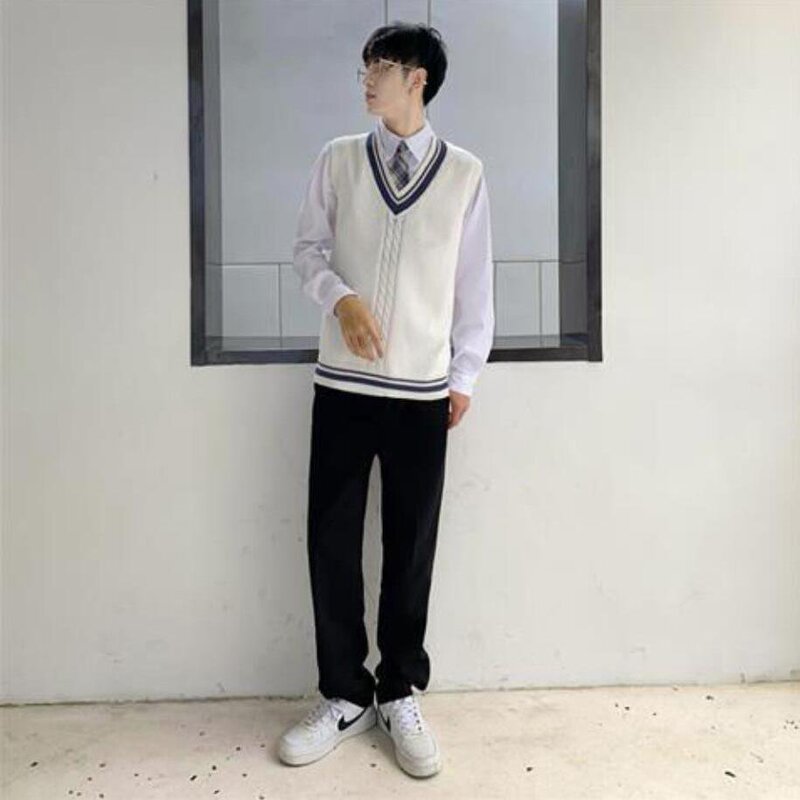 秋の制服セット 中高生制服 イギリス風カレッジスタイル JK 日本風制服 ワンピース セーター ロングスカート 韓国風|undefined