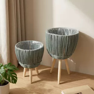 Cesta de Flores Decorativa Tejida a Mano de Cuerda de Papel para Sala de Estar y Oficina image 50