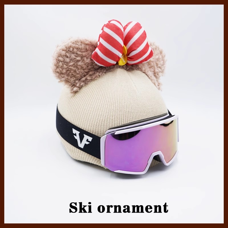 Creative Plush Ski Hat Helmet Cover Cute Single Double Board Decoration