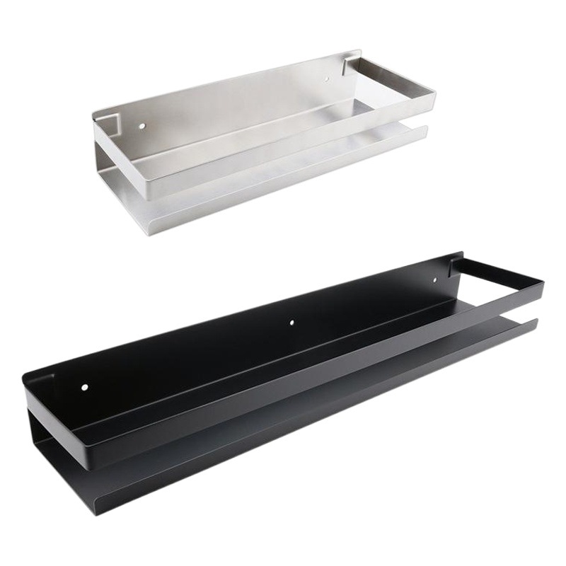 Estante para especias de baño y cocina sin taladro, estante para especias de acero inoxidable, estante para condimentos de almacenamiento de cocina, montado en la pared.