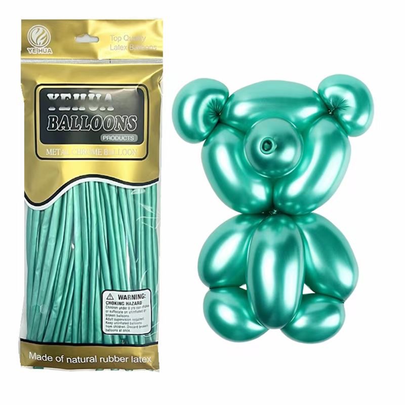 Color de metal 260 globo largo al por mayor engrosada variedad globo 1,8G magia tejida globo DIY
