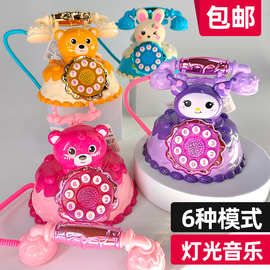 新款儿童电话机仿真座机玩具灯光音乐36模式早教益智女孩玩具批发