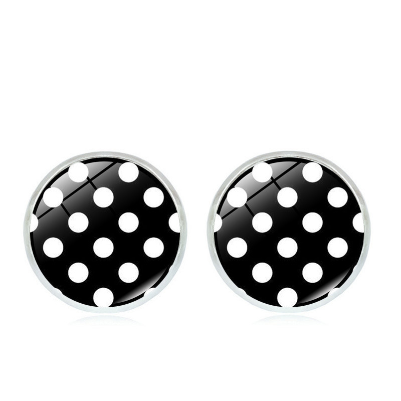 Simple Style Polka Dots Alloy Plating Womenu0027S Ear Studs 1 Pair