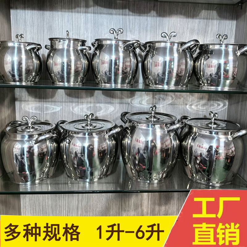 304不锈钢滤油锅带盖家用大容量猪油罐油渣分离省油炸锅猪油锅
